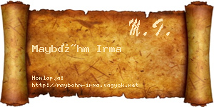 Mayböhm Irma névjegykártya